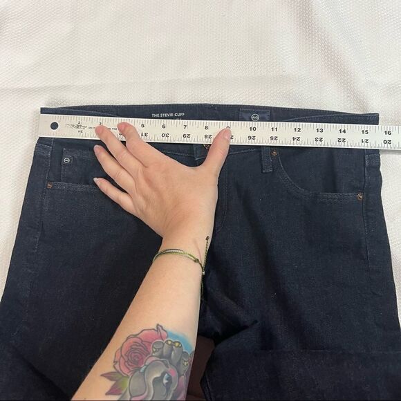 AG Adriano Goldschmied The Stevie Cuff Dark Wash‎ Slim Straight Cuffed Jeans - Picture 3 of 8